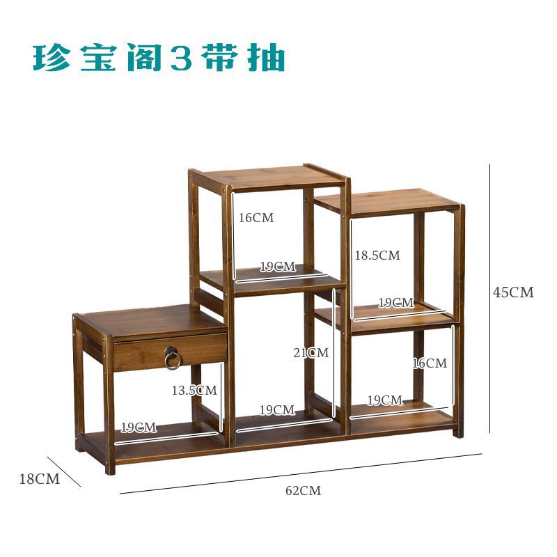 Desktop bogu rack solid wood chinoiserie small tea ornaments tea set purple clay pot multi-layer storage rack duobao pavilion