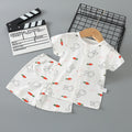 Baby short-sleeve set, pure cotton summer outfit, infant short-sleeve cardigan, newborn loungewear, lightweight children's pajamas