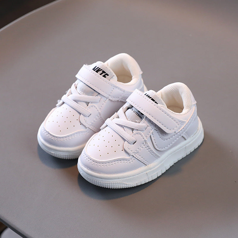 Kids' athletic shoes - boys' and girls' sneakers -  spring/autumn/winter collection - korean style - boys' baby shoes - white sneakers - first walking shoes