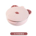 Wholesale stainless steel kids' meal set: baby suction plate, insulated water-filled bowl, divided plate, and weaning food utensil set