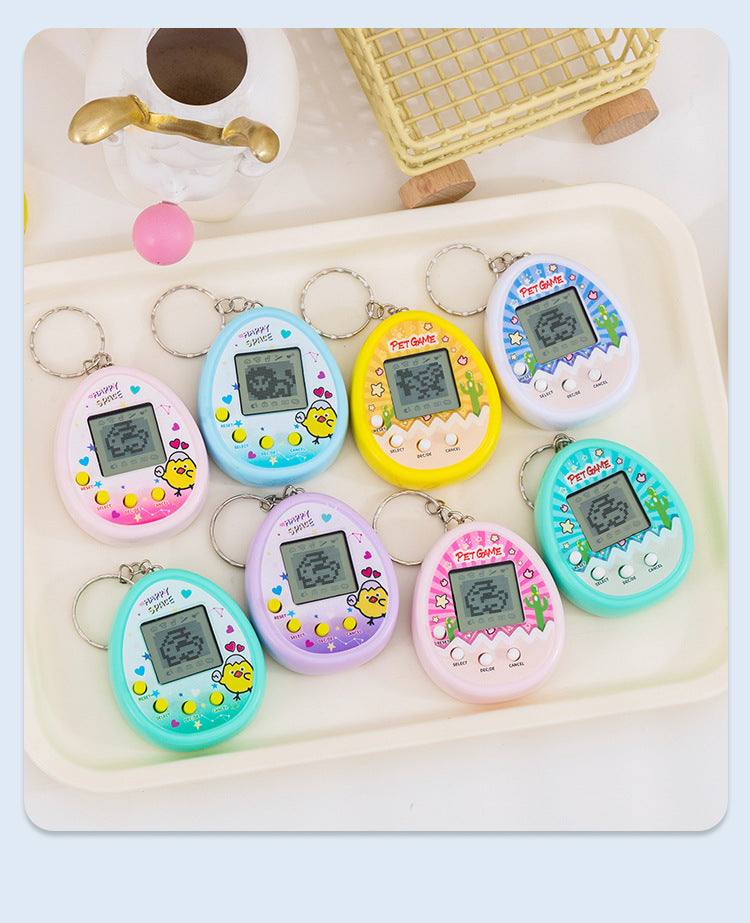Mini virtual pet raising game console nostalgic feeding elf handheld electronic toy keychain pendant cross-border