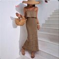 linen resort style fashionelegant vest skirt suit women's summernew arrivalcasual wear two-piece set