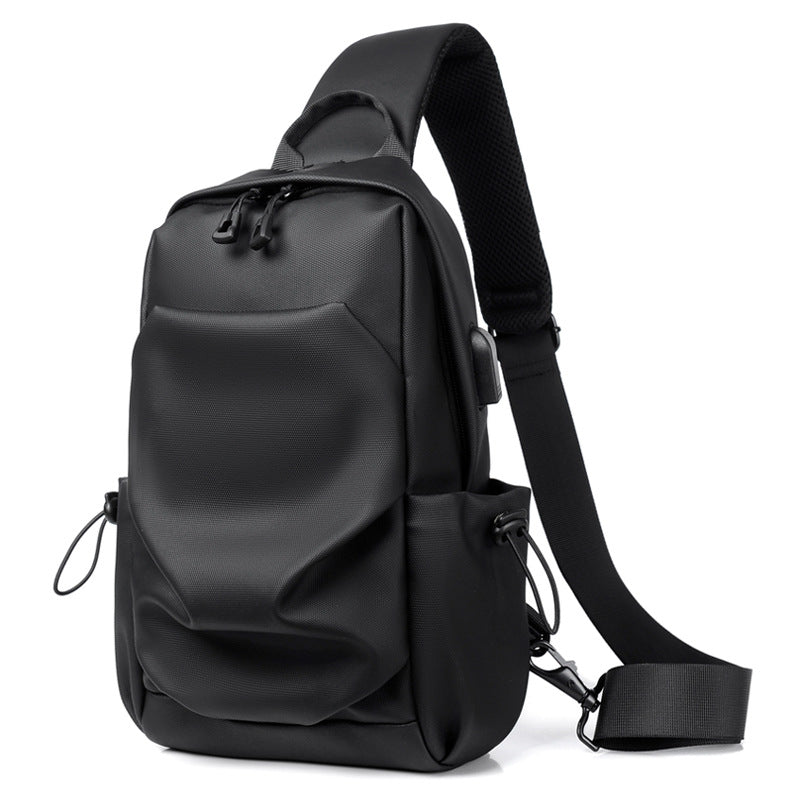 Factory new wholesale men's breast bag, water-proof and wear-resistant shoulder bag, simple and fashionable commuter messenger bag can be printed.