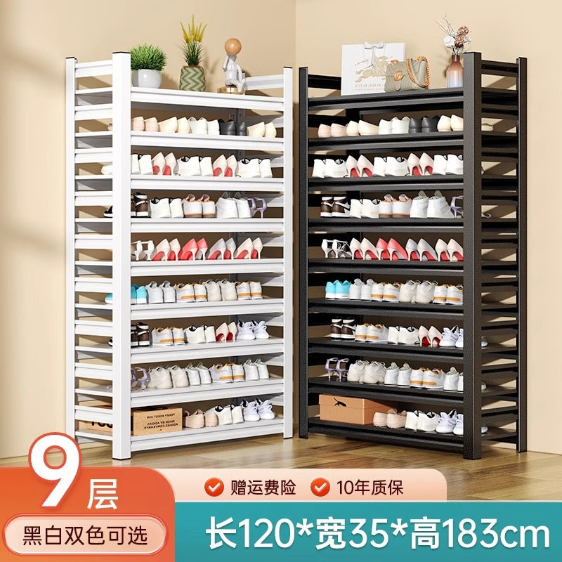 Steel shoe rack for home door floor-standing multi-layer storage rack iron art simple storage rack entrance door shoe cabinet
