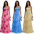 C7710 cross-border   fashion women's sexy mesh suspender floral dress