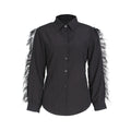 spring new arrivals: european and american style fashionable luxury ostrich feather embellished shirt - hot selling on  for cross-border e-commerce