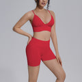 seamless pure color beautiful back tight breathable short high elastic yoga suit sports running fitness yoga suit