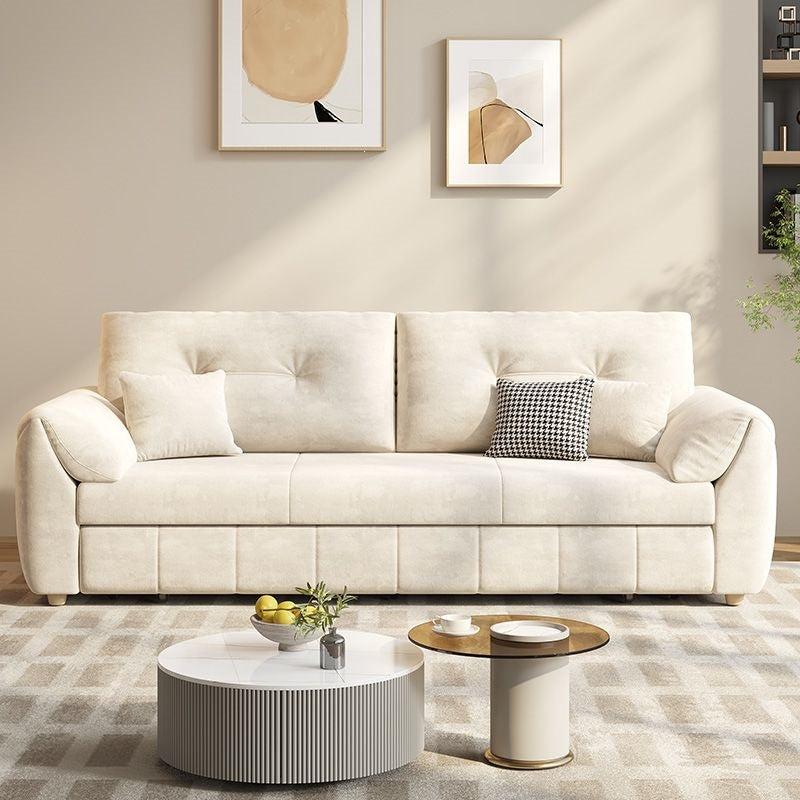 Detachable and washable velvet sofa bed, dual-purpose, foldable, integrated small apartment, cream style, storage, single and double, special price function