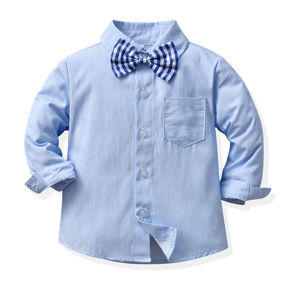 export children's autumn outfit: gentleman's long-sleeved suit for baby boys, first birthday outfit, baby clothes, children's first birthday dress