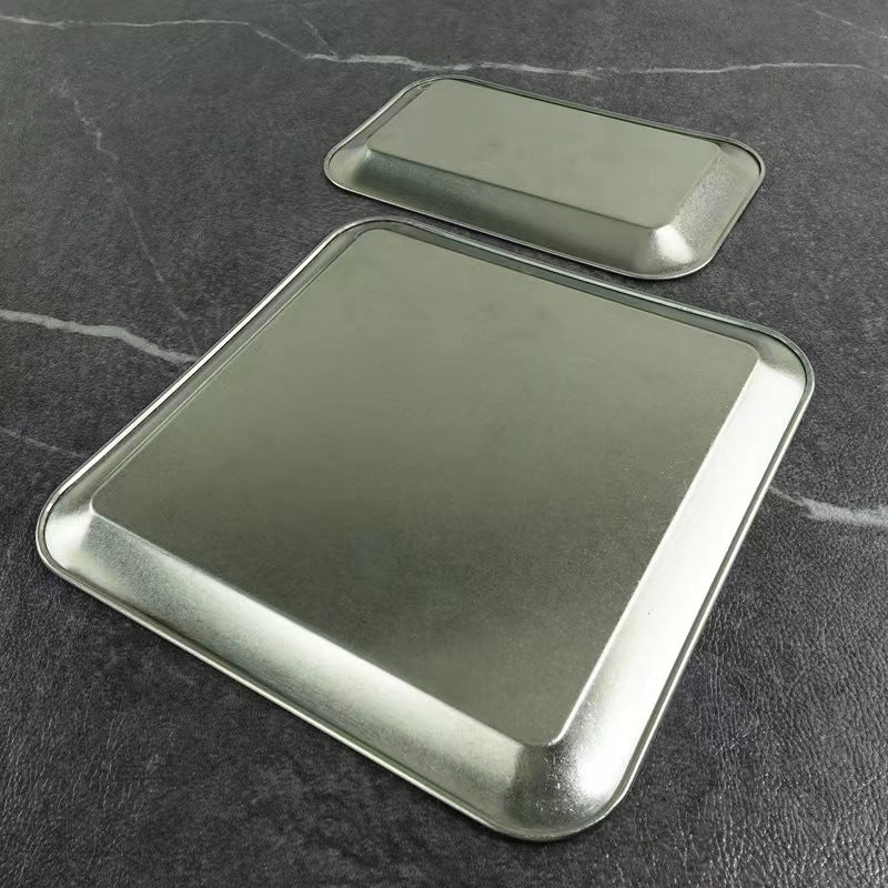 304 industrial style dessert tray outdoor snack plate camping creative retro tray dessert plate square snowflake grill