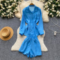 Light mature french style yellow shirt shorts two-piece set female autum be careful to expose the waist and waist slimming lookwork clothingsuit
