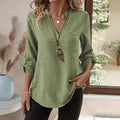 spring/summer european and american cross-border e-commerce new women's casual loose plus size v-neck solid color shirt