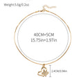 Wholesale heart butterfly necklace - european & american style, autumn/winter accessories, women's diamond-studded gold-plated high-end sweater choker
