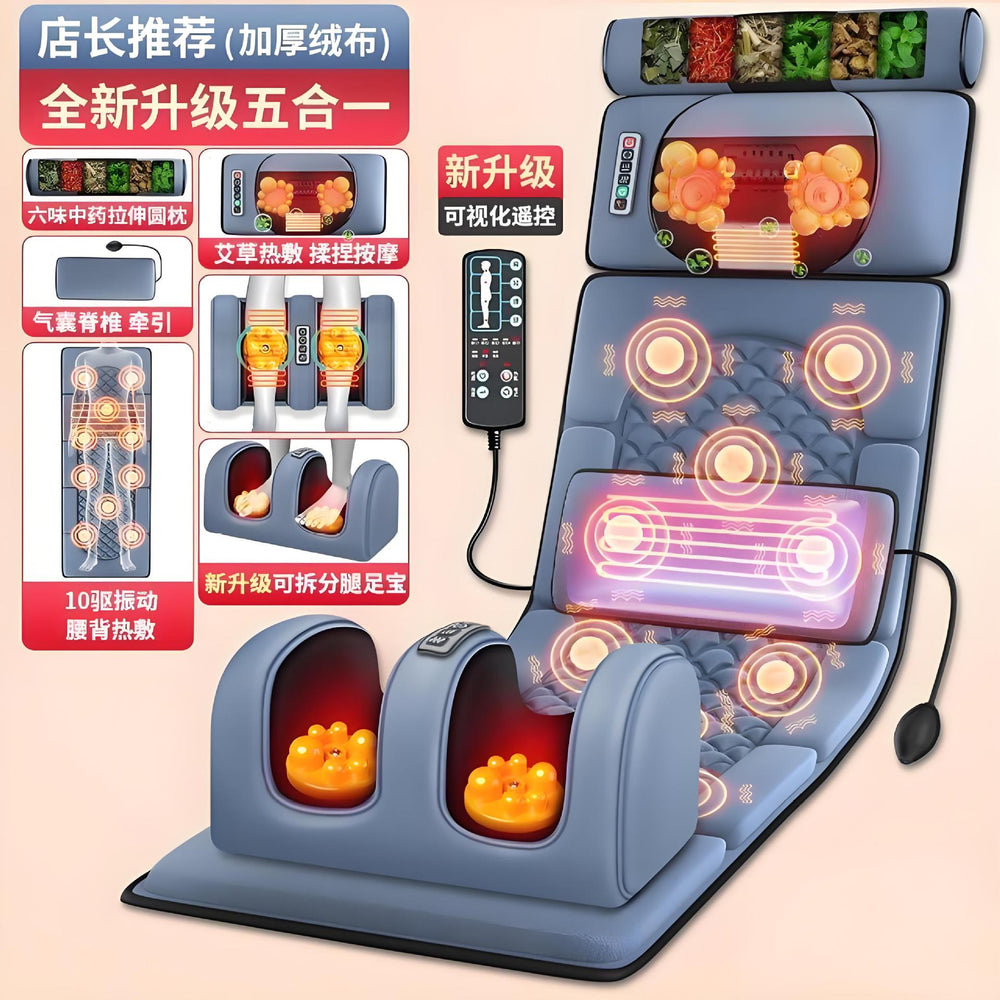 multifunctional heated massage mat - shoulder, neck, and back massage cushion - home use multifunctional massager - massage pad
