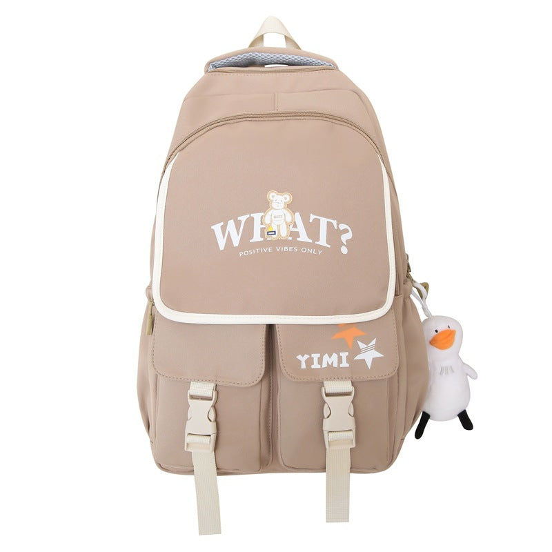 School bag for female junior high school students, large-capacity Japanese backpack for primary school students, third to ninth grades to reduce the burden and protect the spine, fashionable backpack