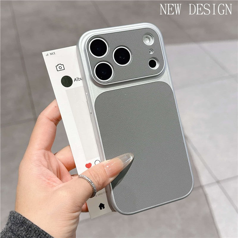 Instantly transform your phone with this minimalist, lambskin-textured iphone 17 pro max case. featuring a large viewing window and drop-proof protection, it's also compatible with iphone 11