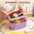 304 stainless steel compartment lunch box double-layer microwaveable heated insulated lunch box picnic fruit salad box