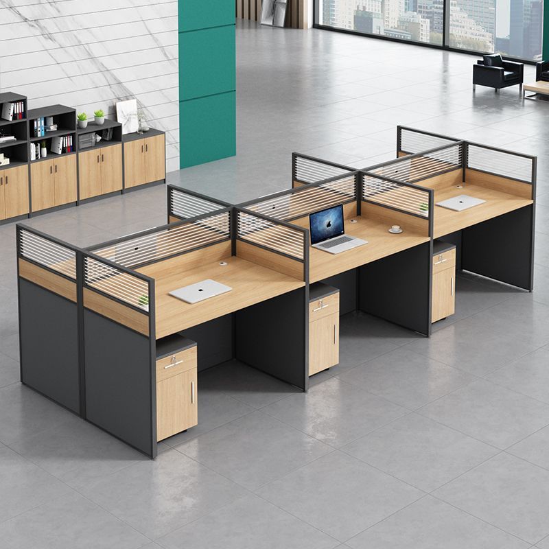 Executive office desk and chair set, four-seat partition, minimalist modern screened workstation, office computer desk for employees