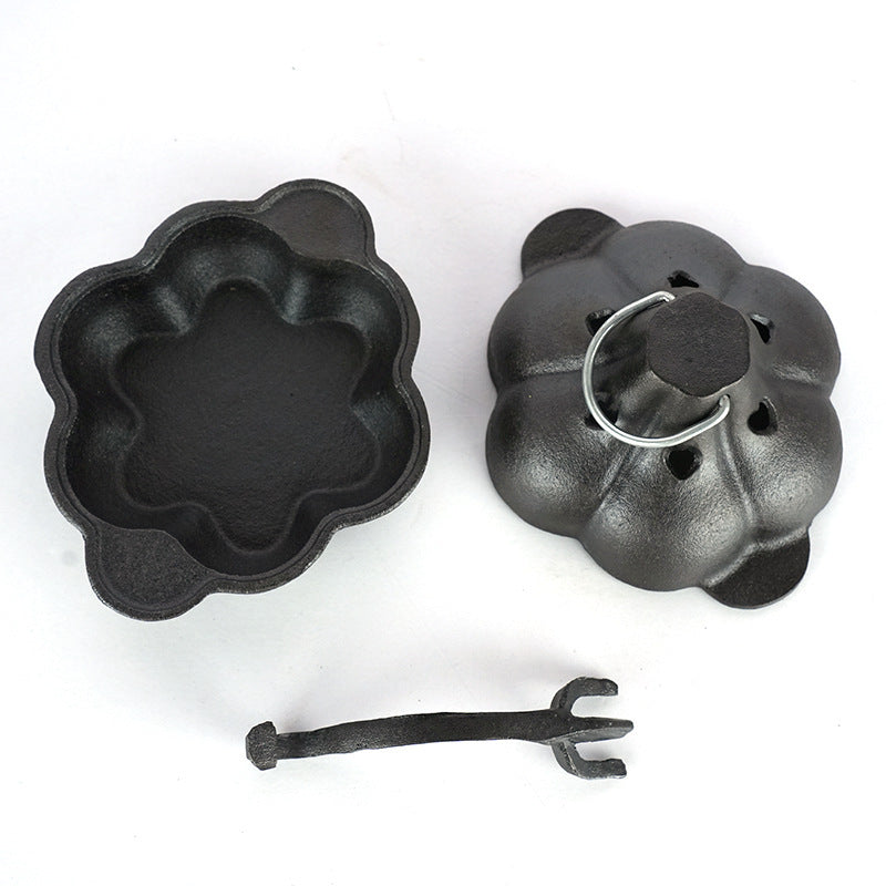 Cast iron BBQ grilled garlic iron pot grilled orange tea stewed chestnut dried fruit uncoated binaural barbecue