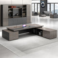 Saint li boss desk and chair set - executive office desk combination - manager's desk - supervisor's desk - single person office desk