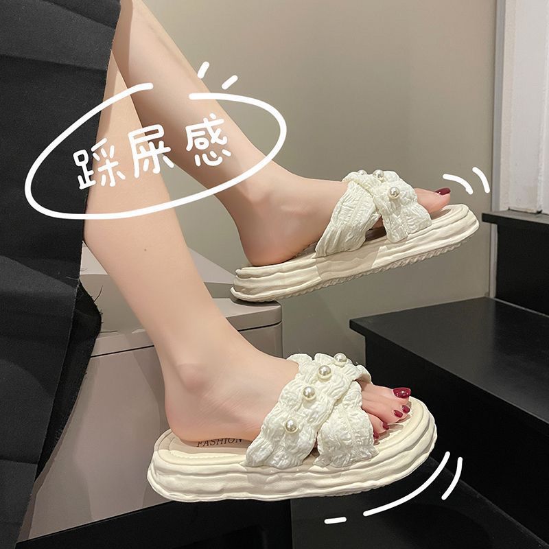 Fairy style sandals for women summer outwear 2025new arrival dissolved thick soleplatform shoes seaside vacation beach slippers ins