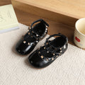 Vancahao girl's rivet fashion small leather shoes  spring & fall new arrivalk-stylekids bright leather princess shoes performance shoes