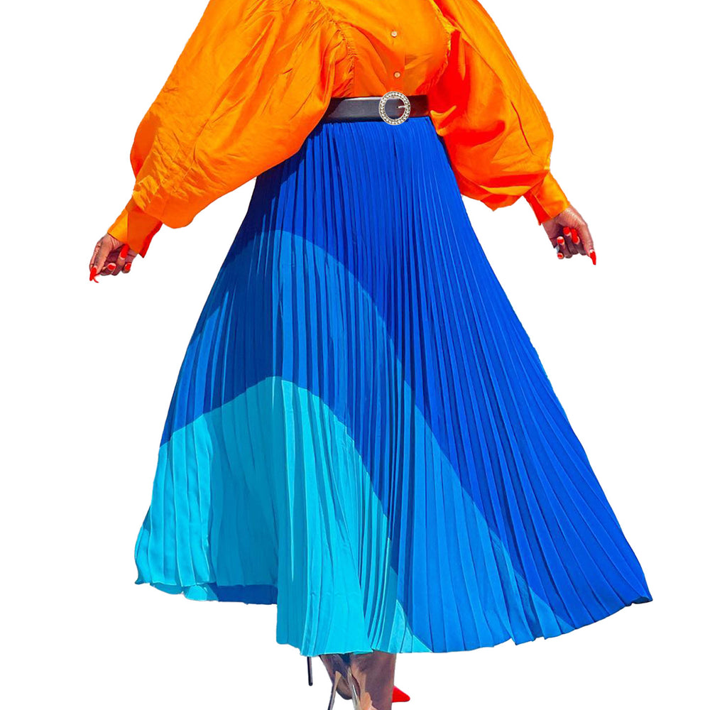 D436 independent station plus size women's clothing  autumn new arrivalfashion elastic pleated skirt plus sizeexport a-line skirt
