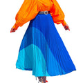 D436 independent station plus size women's clothing  autumn new arrivalfashion elastic pleated skirt plus sizeexport a-line skirt
