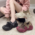 2025 new women's chunky knit sneakers - versatile mesh lightweight running & fitness sock sneakers