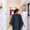 african plus size women's round neck dress heavy industry hot diamond bat sleeve loose long robe