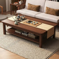 Double-layer coffee table, home living room, rectangular dining table, small apartment tea table, rental house, office reception tea table
