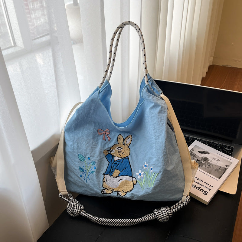 Foreign trade niche design cartoon tote bag women's 2025 new large-capacity casual fashion shoulder bag messenger bag