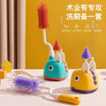 Baby bottle brush silicone cleaning brush - long handle bottle brush for babies, portable nipple brush, straw brush set