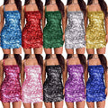 2025 european and american cross-border women's sequin cami dress - party, prom, and clubwear - spicy backless mini bodycon dress