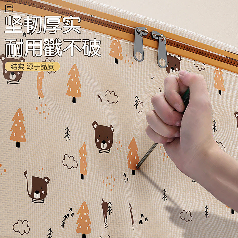 Pine bear storage bag, large-capacity household clothing dust-proof finishing bag, seasonal quilt, moisture-proof and mildew-proof storage bag
