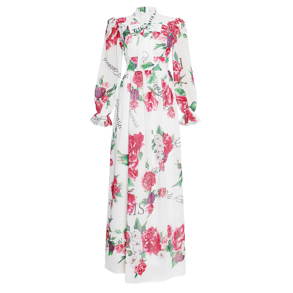 Aliexpress  beach seaside cross-border supply african clothing women's plus size chiffon printed dress