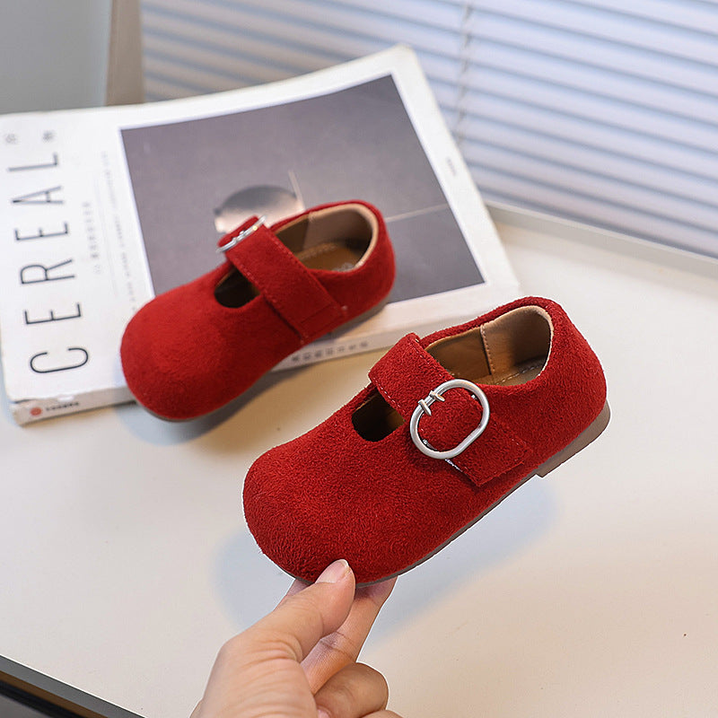 Girls' leather shoes - new autumn  korean style, soft sole flats for kids, fashionable loafers, princess shoes for students