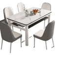 Modern tempered glass double-layer dining table and chair set - perfect for small spaces, home use, rental properties, and dining areas