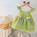 Baby girl summer sweet dress infant princess outfit shiny summer sundress chic cute tank dress