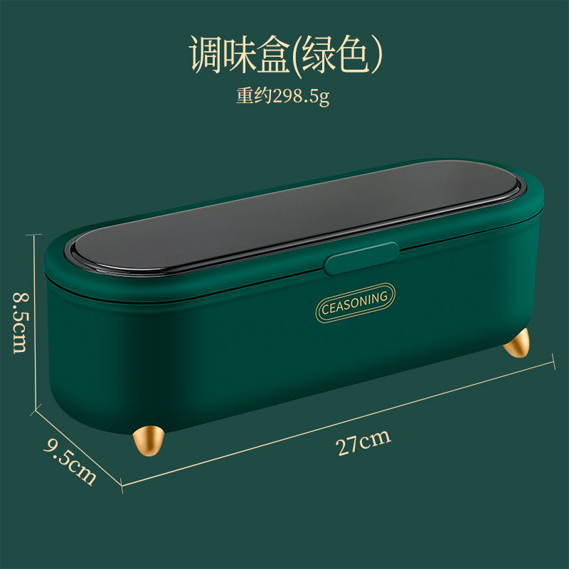 Desktop seasoning box, kitchen seasoning can, grid clamshell storage seasoning box, transparent sealed plastic seasoning box