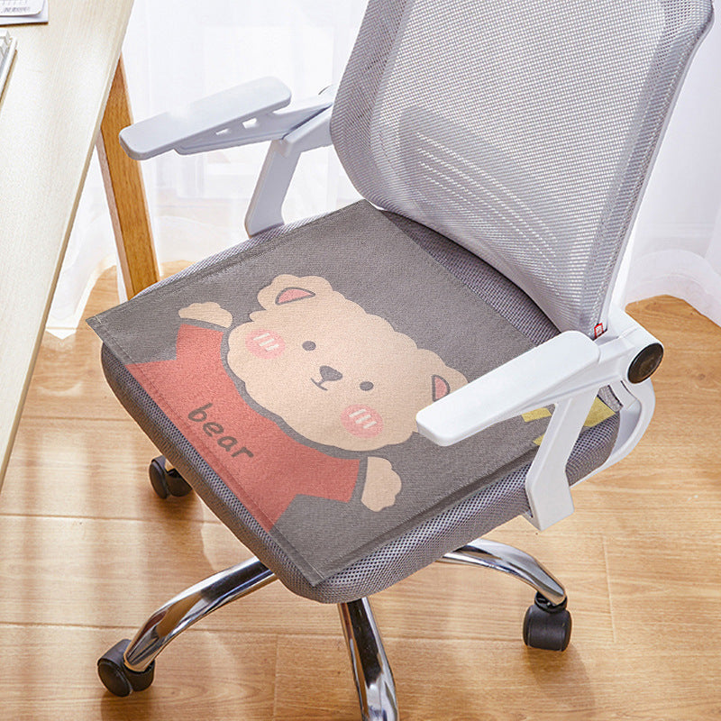 Cartoon cute ice silk seat cushion, car seat cushion, universal in all seasons, summer office seat cushion, work chair non-slip cushion