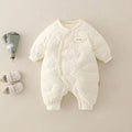 Newborn autumn/winter new arrival: minimalist lightweight cotton-padded romper - winter baby onesie for outdoor crawling, cute winter outfit