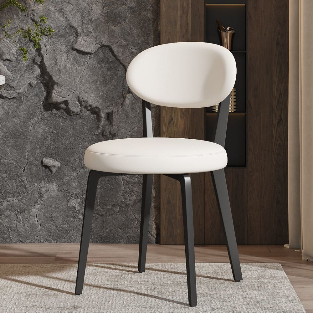 Italian cream style dining chair - premium light luxury designer chair for home - modern minimalist upholstered backrest dining table stool