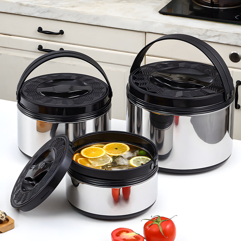 supply of stainless steel insulated buckets, cold and hot food warmers, insulated lunch boxes, portable pots for office workers