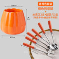 Orange set [can + 3 forks and 3 spoons]