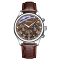 New geneva business quartz sports watch casual leather strap men's watch brown black wholesale