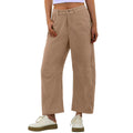 Amazon spring new women's high-waisted casual pants, european and american style solid color corduroy loose straight-leg trousers