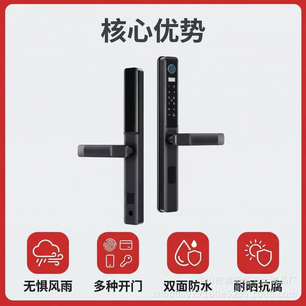 Broken bridge aluminum smart lock anti-theft door smart password fingerprint lock for homewaterproof narrow door mobile phone remote spot