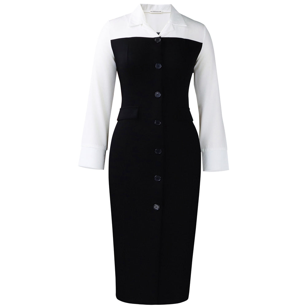 D600 european and american style women's autumn/winter fashion professional long-sleeve blazer collar patchwork bodycon pencil skirt foreign trade dress