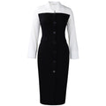 D600 european and american style women's autumn/winter fashion professional long-sleeve blazer collar patchwork bodycon pencil skirt foreign trade dress